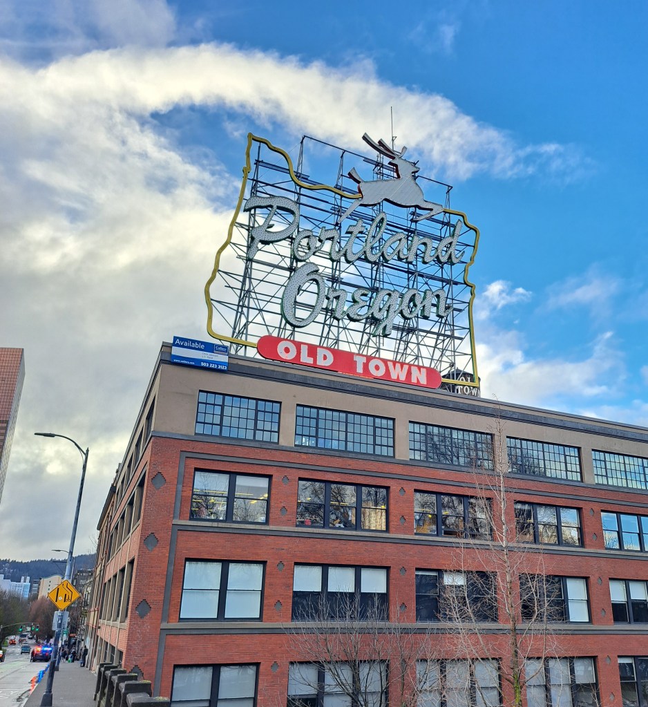 Portland Oregon White Stag Sign