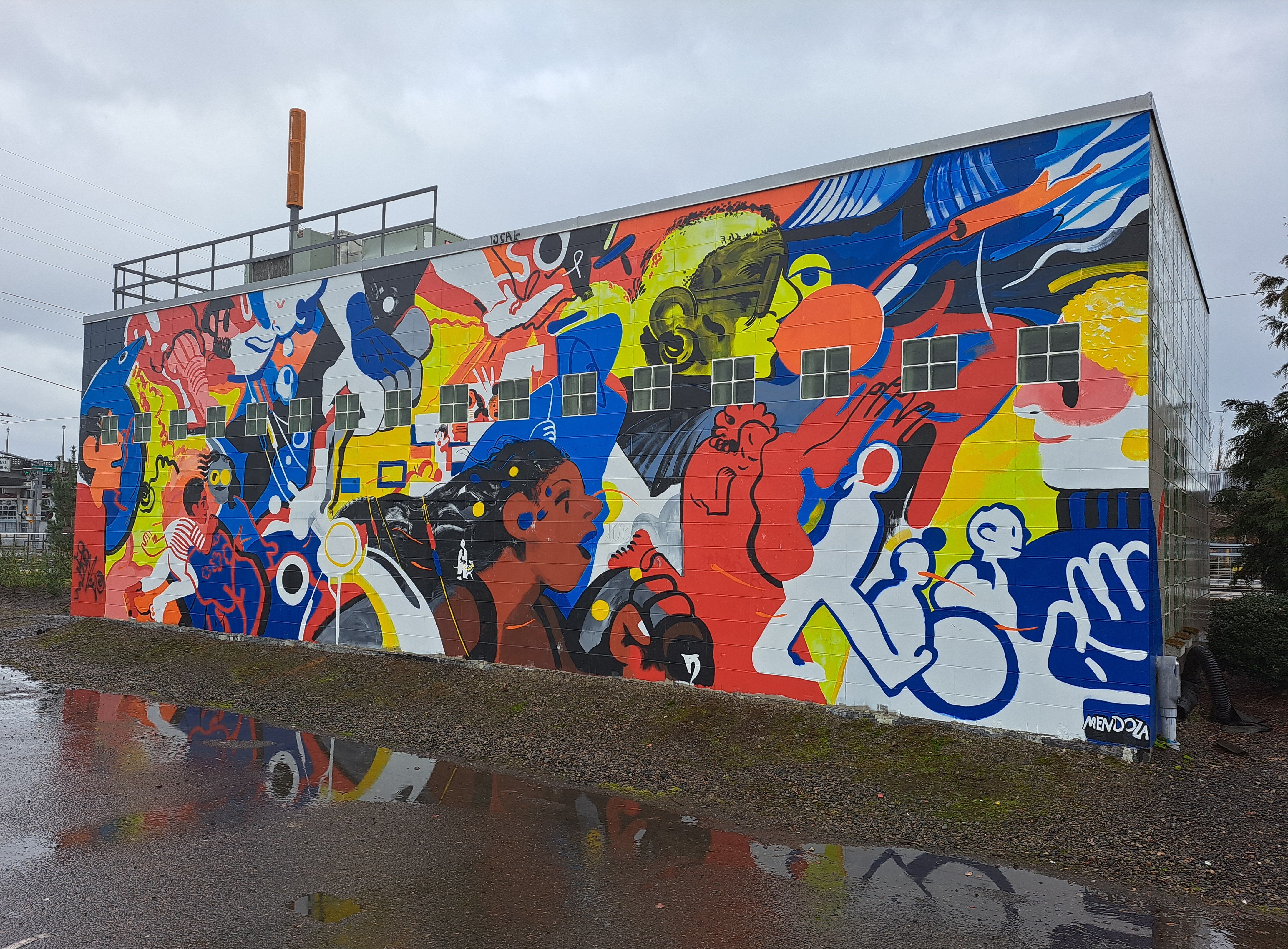 Street Art Mural on a building off SE Water Avenue near OMSI